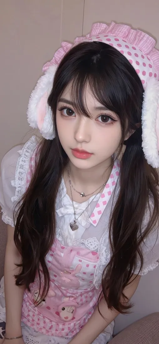 粉色洛丽塔美女手机壁纸｜可爱背景图片 - 甜美少女「哲风壁纸」