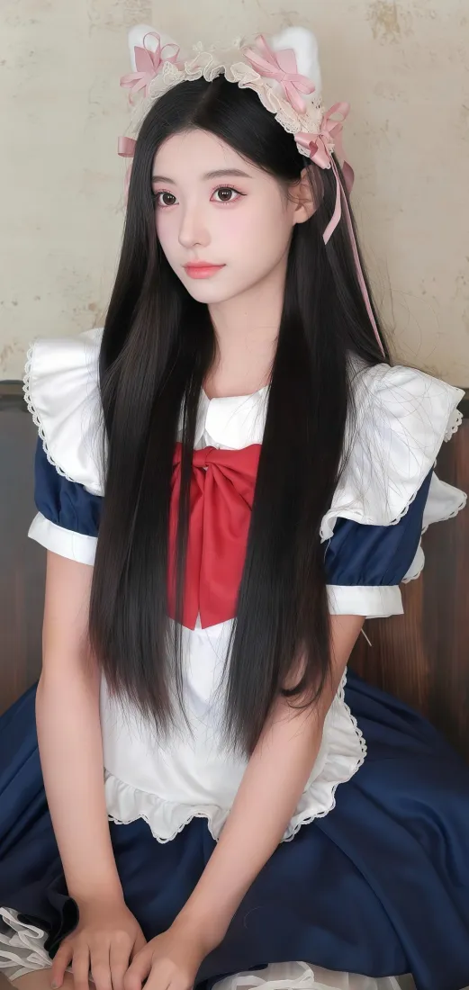 女仆装美女手机壁纸｜室内背景 - 猫耳长发「哲风壁纸」