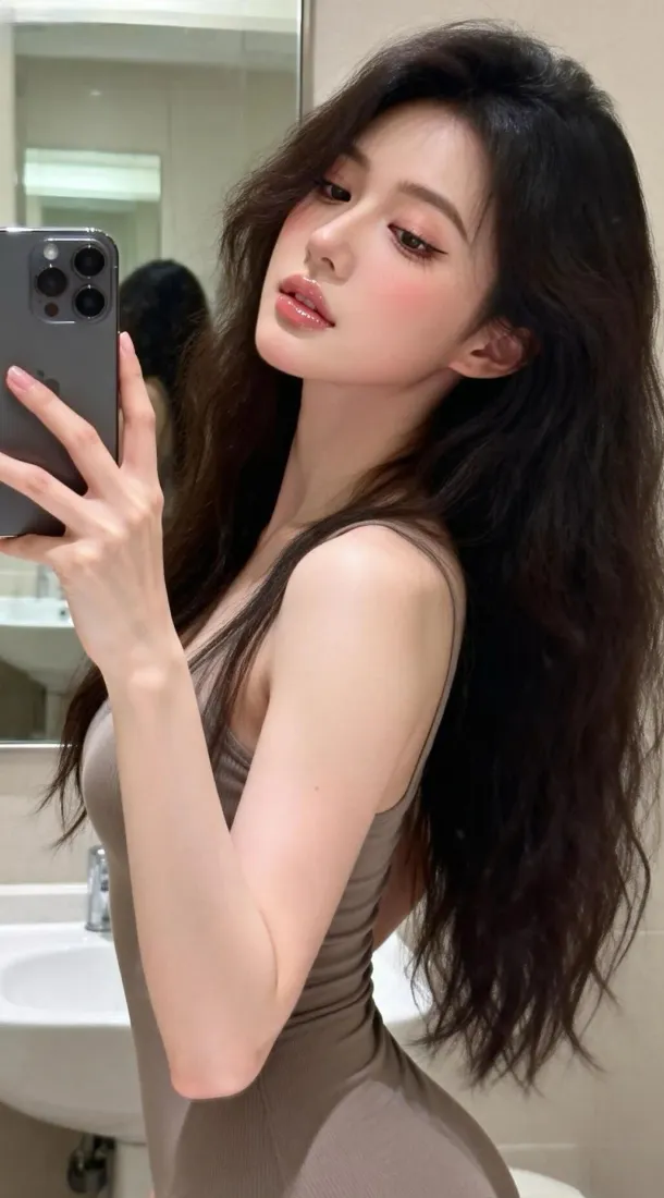 美女自拍手机壁纸｜浴室背景图片 - Ios手机「哲风壁纸」