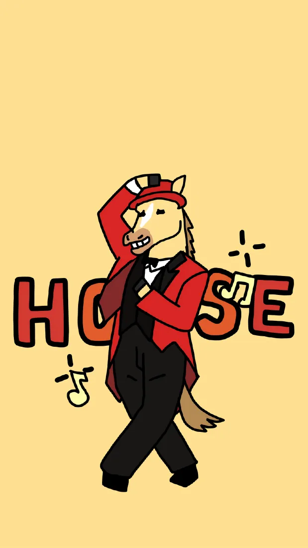 卡通马手机壁纸｜黄色背景图片 - 搞怪西装马「哲风壁纸」
