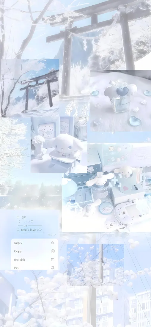 玉桂狗手机壁纸｜ins风背景图片 - 日系清新雪景「哲风壁纸」