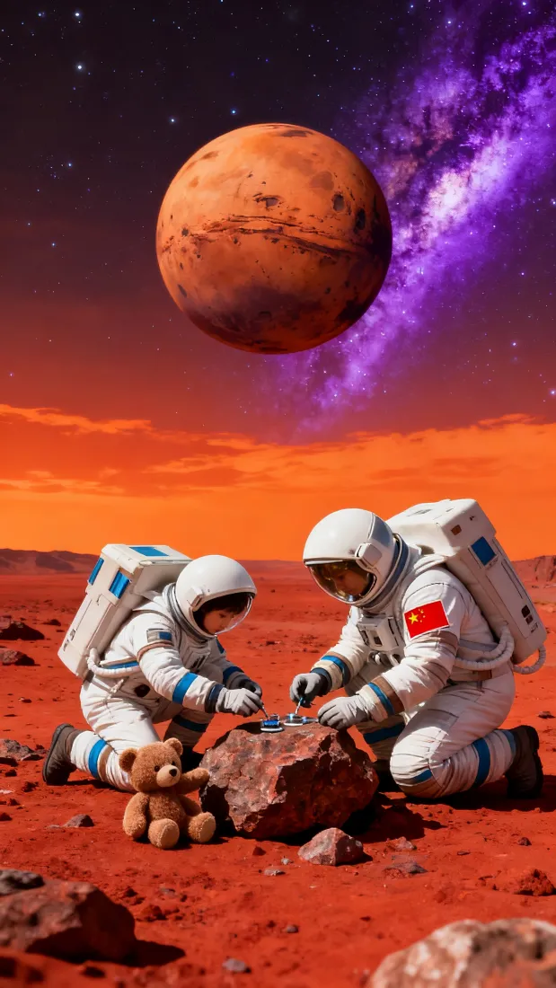 宇航员手机壁纸｜火星背景图 - 太空探索星云「哲风壁纸」