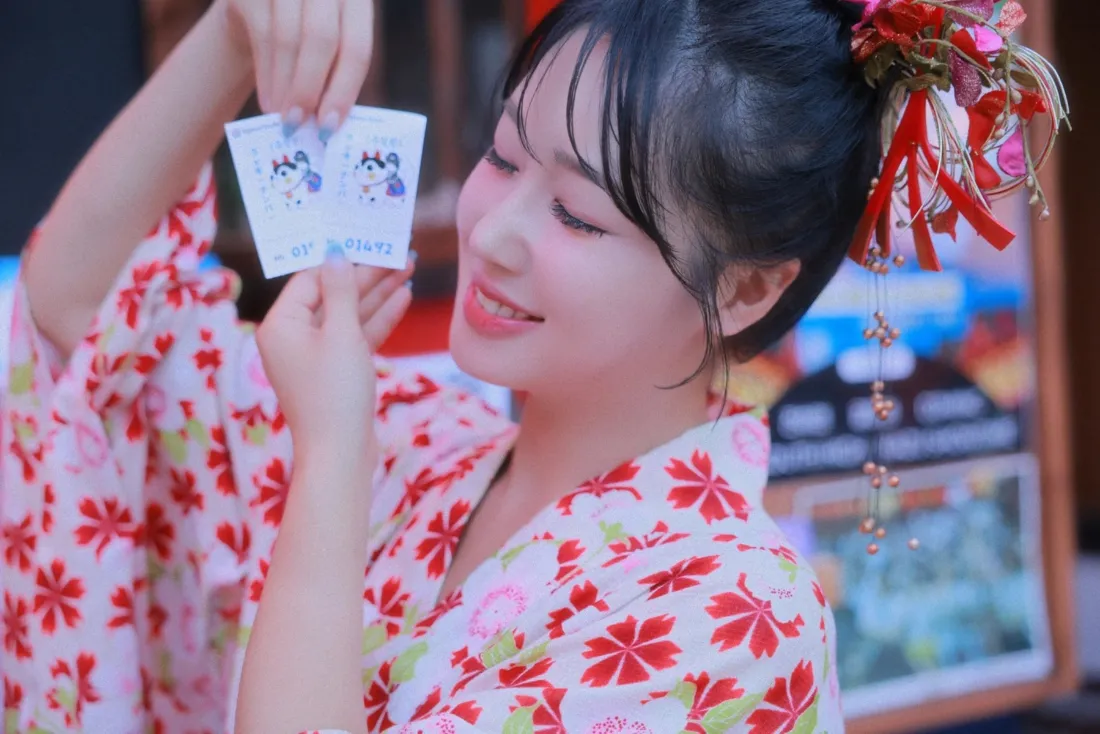 和服美女手机壁纸｜粉色和服背景图片 - 日式写真「哲风壁纸」