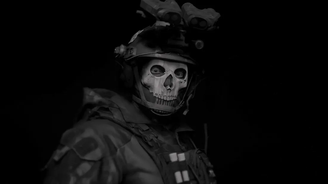 4k使命召唤幽灵壁纸｜骷髅面具背景图片 - 战术装备「哲风壁纸」