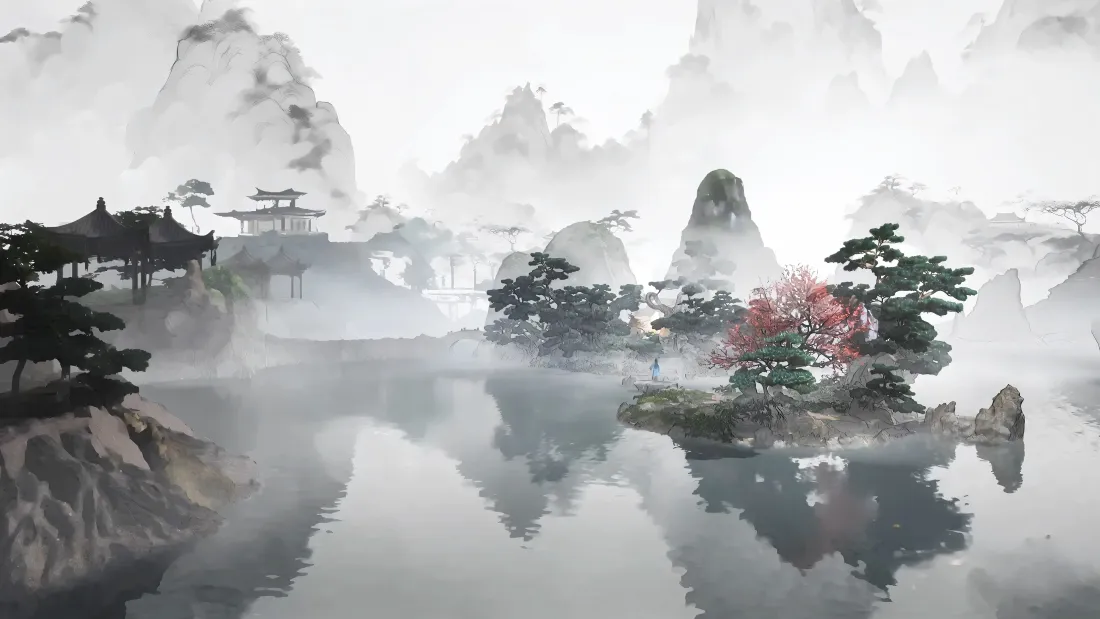 4k凡人修仙传壁纸｜水墨山水背景图片 - 虚天殿「哲风壁纸」