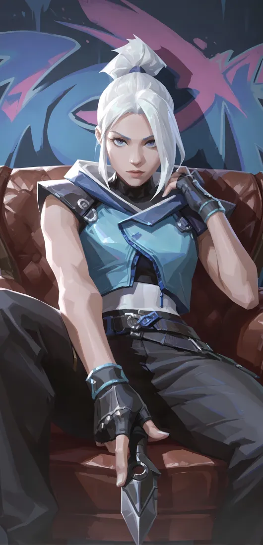 婕风手机壁纸｜无畏契约背景图 - 白发匕首角色「哲风壁纸」