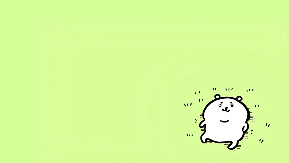 3k自嘲熊壁纸｜绿色背景图片 - 简约可爱「哲风壁纸」
