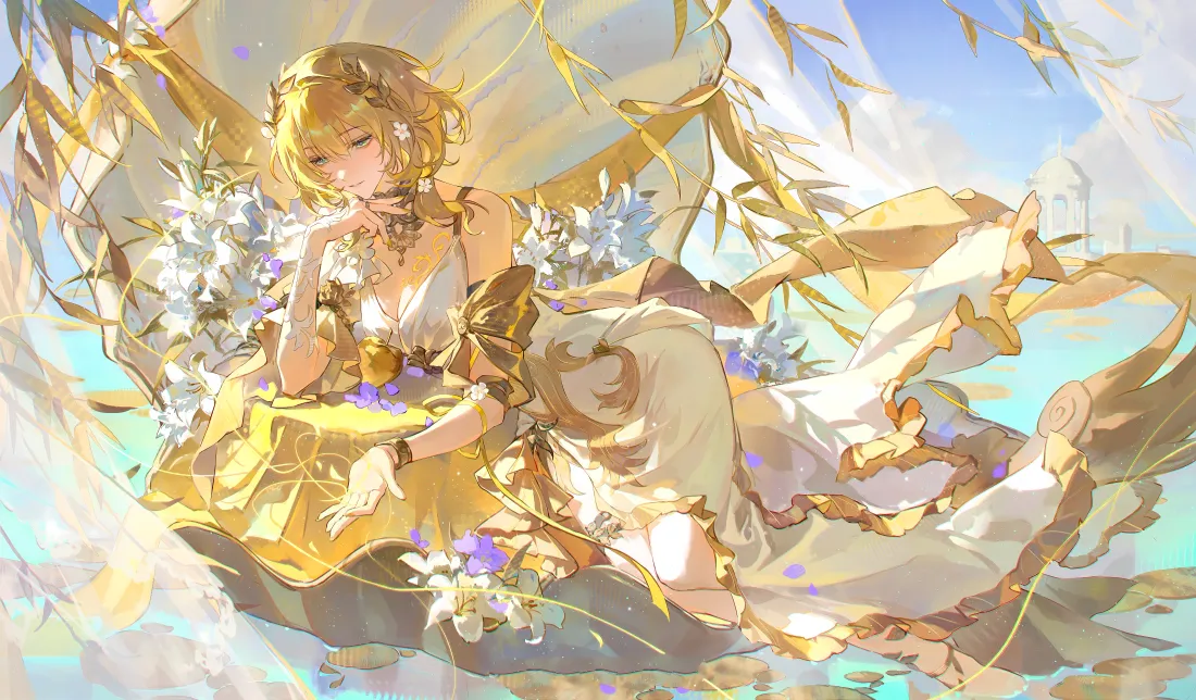 7k阿格莱雅壁纸｜金色花景背景图 - 崩铁「哲风壁纸」