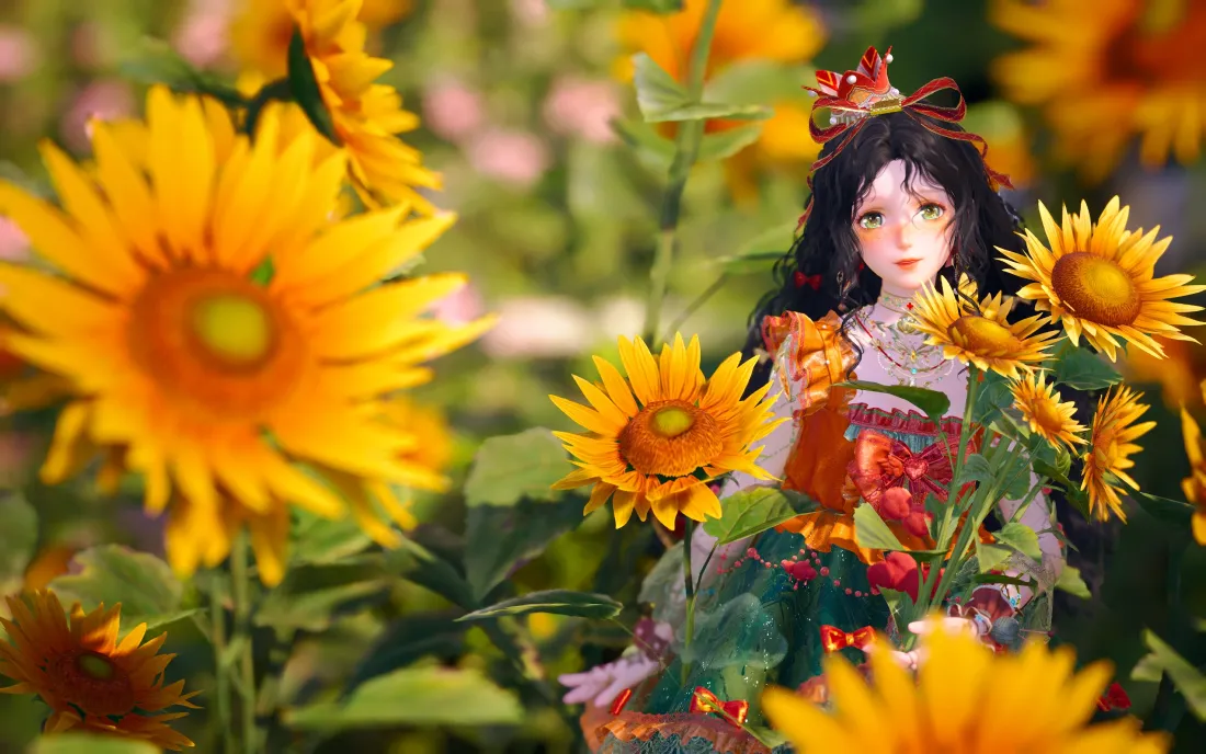 3k暖暖壁纸｜向日葵花海背景图片 - 无限暖暖「哲风壁纸」