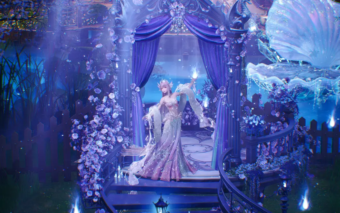 3k暖暖壁纸｜无限暖暖背景图片 - 紫色梦幻舞台「哲风壁纸」