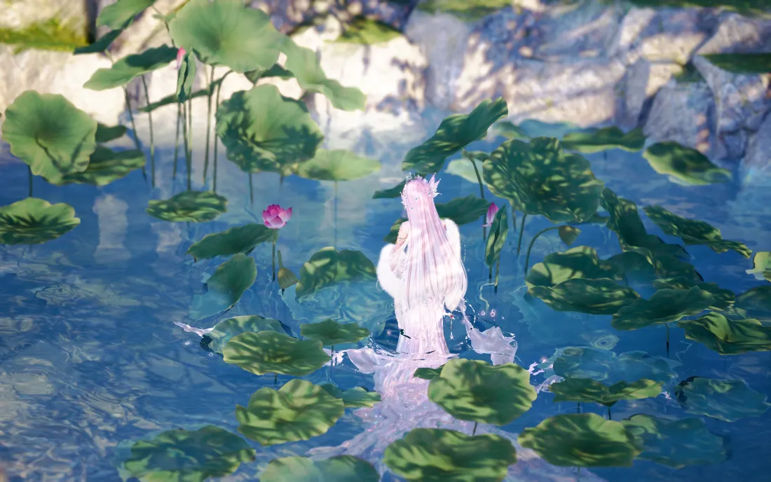 3k暖暖壁纸｜荷塘背景图片 - 无限暖暖「哲风壁纸」