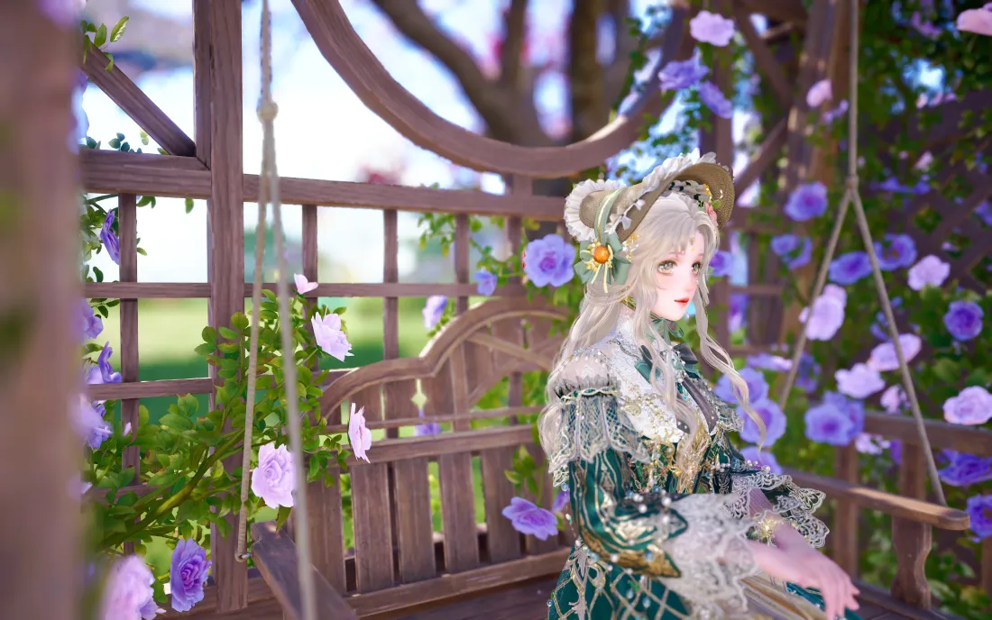 3k暖暖壁纸｜花园秋千背景图片 - 无限暖暖「哲风壁纸」