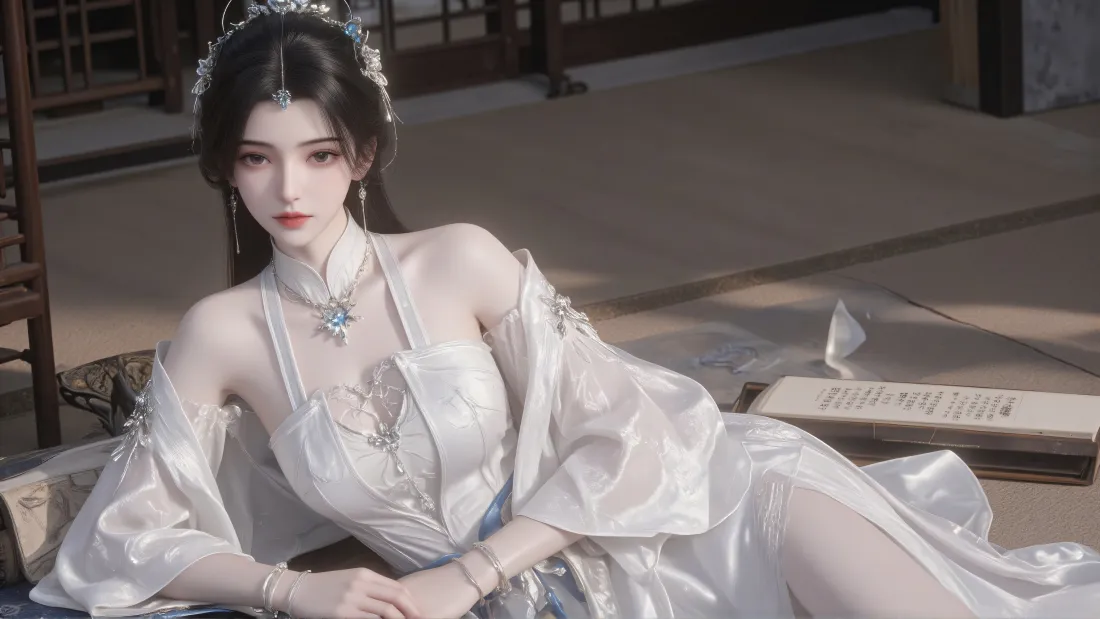 8k李慕婉壁纸｜古风背景图片 - 白色古装「哲风壁纸」