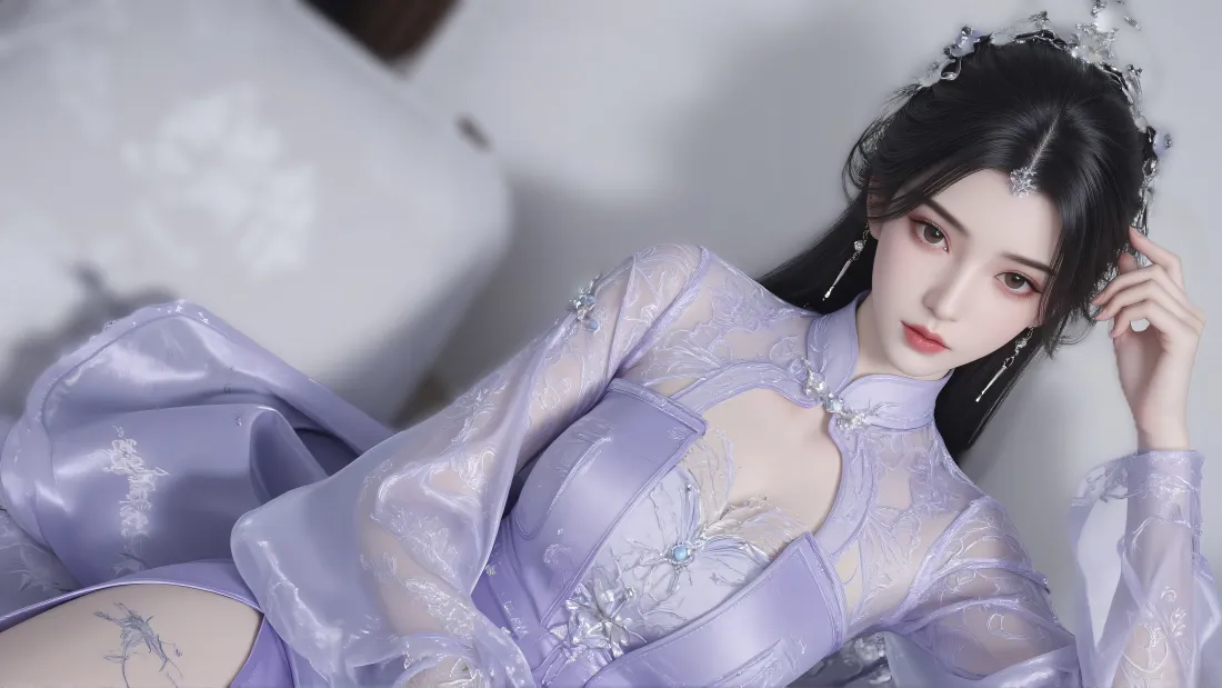 8k李慕婉壁纸｜古风背景图片 - 紫色纱衣仙逆「哲风壁纸」