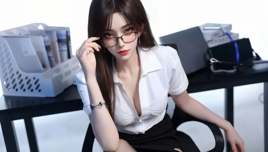 6k职场女性壁纸｜办公场景背景图片 - 白衬衫黑裙OL「哲风壁纸」