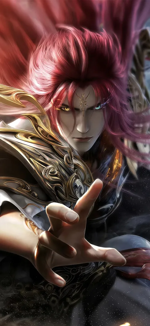 仙逆王林手机壁纸｜玄幻背景图片 - 红发铠甲角色「哲风壁纸」