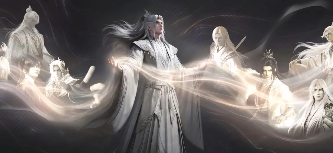 5k仙逆王林壁纸｜灰白背景图片 - 古风施法群像「哲风壁纸」