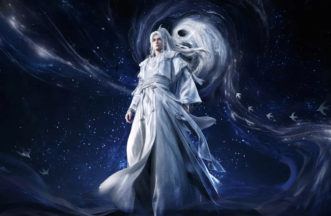 5k仙逆王林壁纸｜星空漩涡背景图片 - 白衣古风「哲风壁纸」