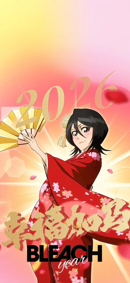 朽木露琪亚手机壁纸｜红色和服背景图片 - 死神bleach「哲风壁纸」