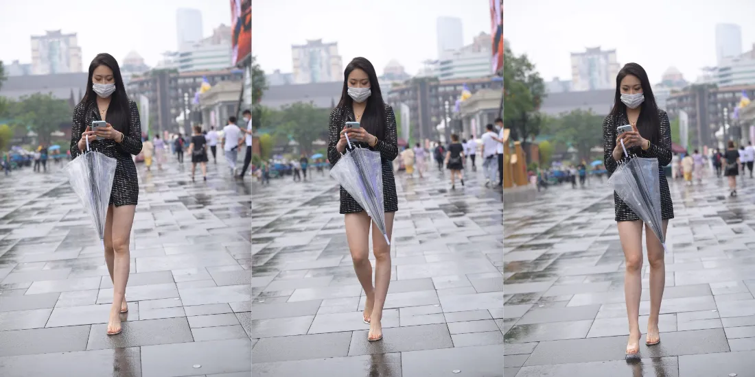 2k雨中女生壁纸｜雨天街道背景图片 - 时尚穿搭「哲风壁纸」