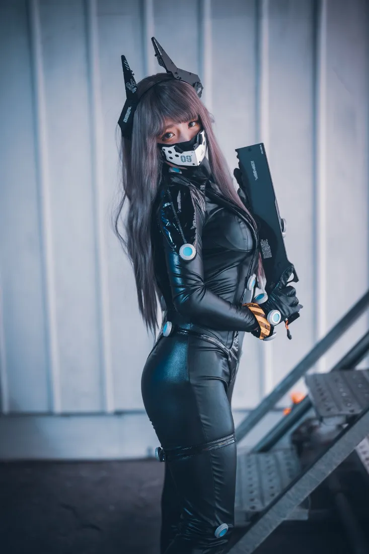 黑衣美女手机壁纸｜科幻背景图片 - 赛博朋克「哲风壁纸」