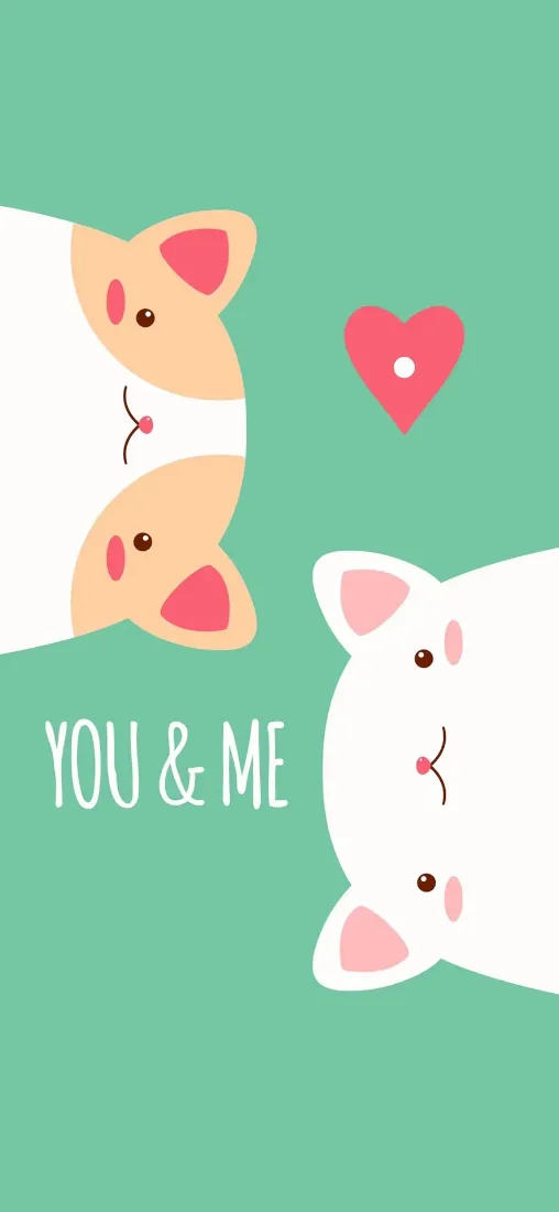 卡通动物手机壁纸｜绿色背景图片 - 可爱萌宠「哲风壁纸」