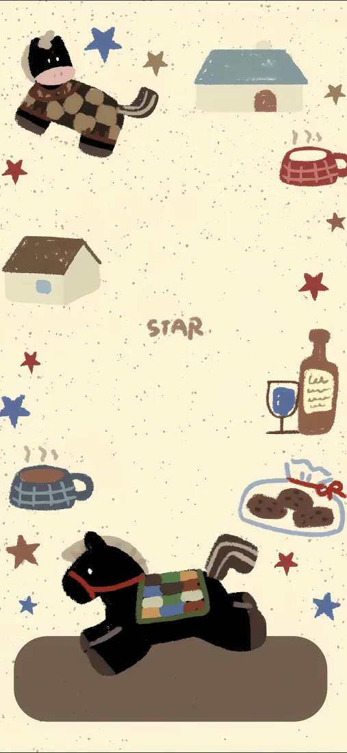 小马玩具手机壁纸｜卡通背景图片 - 手绘童趣元素「哲风壁纸」