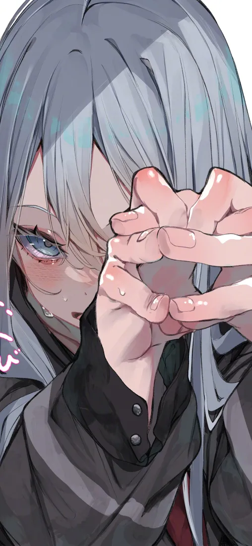 蓝发少女手机壁纸｜二次元背景图片 - 手绘插画「哲风壁纸」