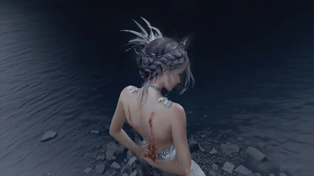 4k海琴烟壁纸｜水边岩石背景图片 - 冰公主「哲风壁纸」