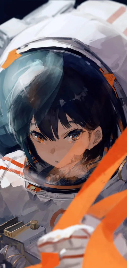 宇航服动漫少女手机壁纸｜背景图片 - 科幻二次元「哲风壁纸」