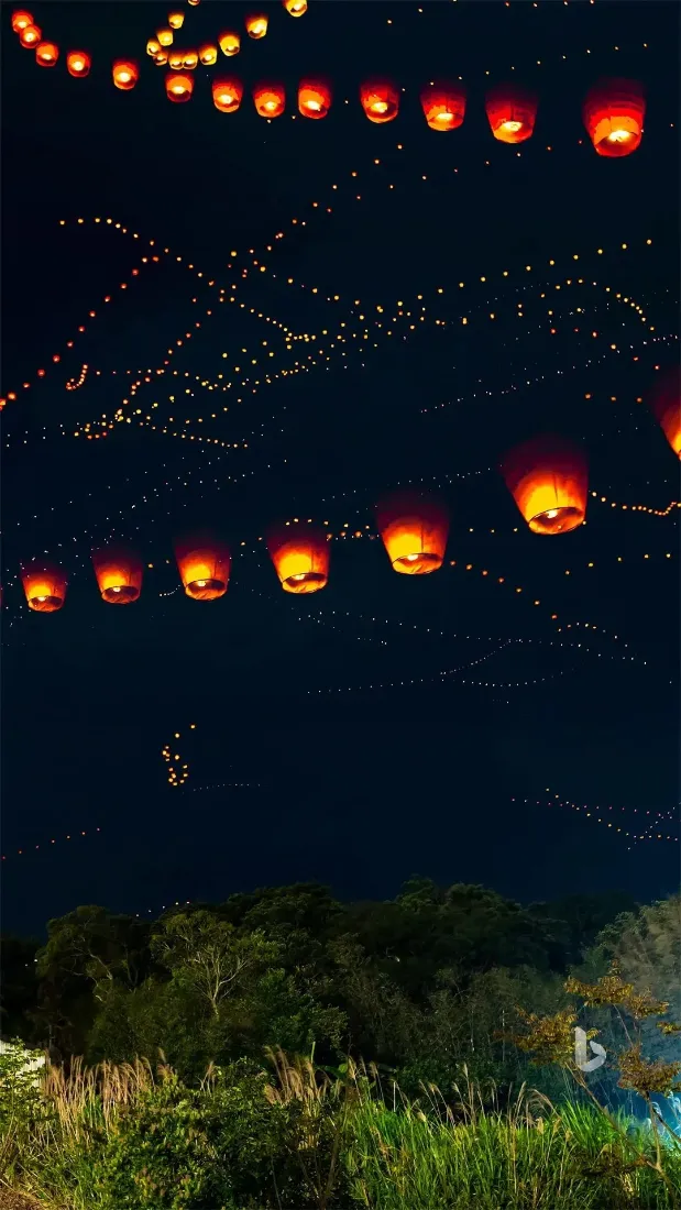 灯笼手机壁纸｜自然背景图片 - 红色夜景「哲风壁纸」