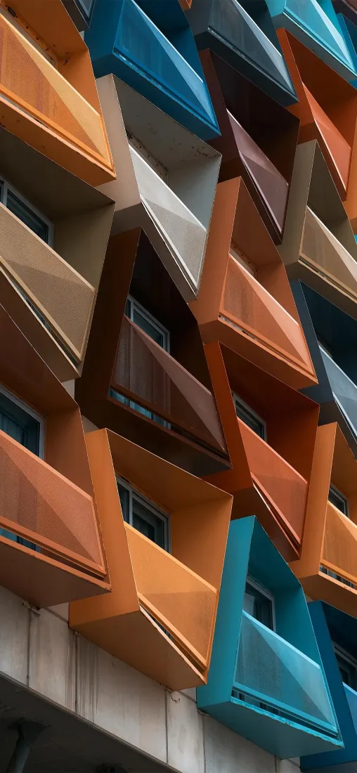建筑几何窗户手机壁纸｜建筑背景图片 - 色彩装饰「哲风壁纸」