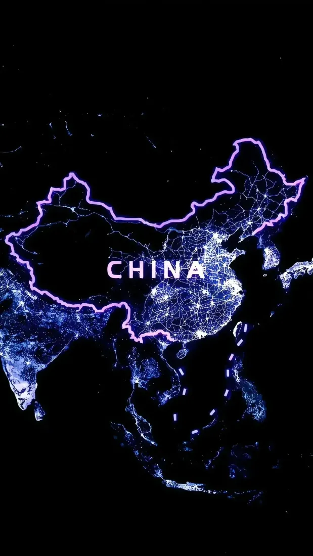 中国地图手机壁纸｜科技感背景图片 - 光点地图「哲风壁纸」