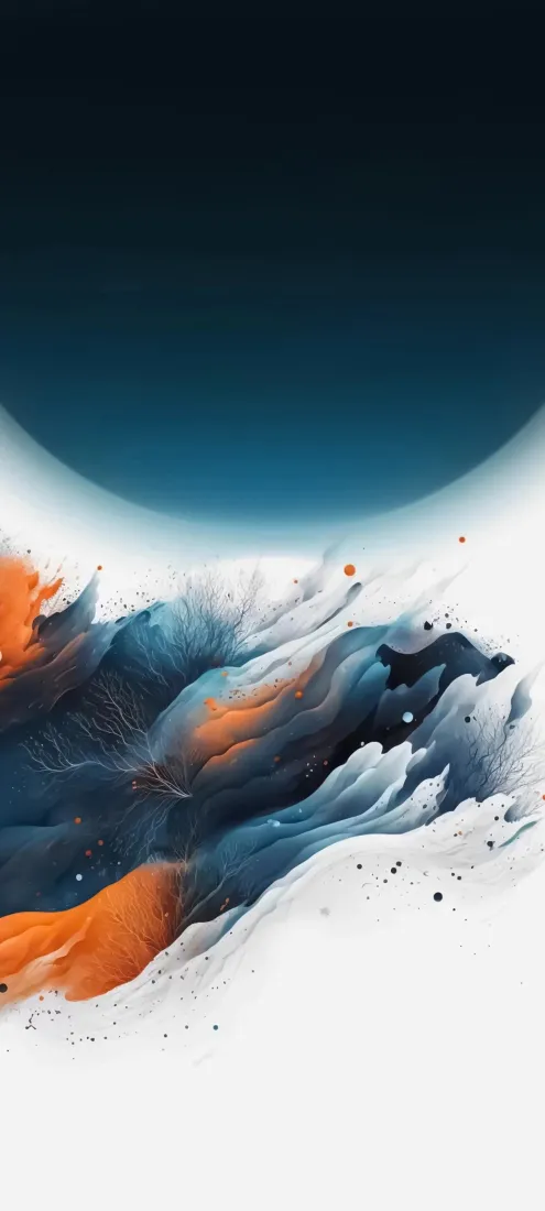 抽象艺术手机壁纸｜流体画背景图片 - 偏蓝「哲风壁纸」