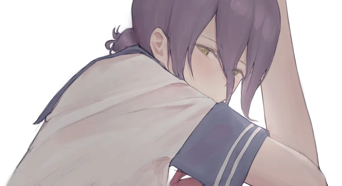 4k赛雷壁纸｜白色背景图片 - 电锯人水手服「哲风壁纸」