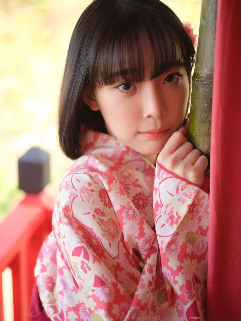 和服少女手机壁纸｜粉色和服背景图片 - 日系写真「哲风壁纸」