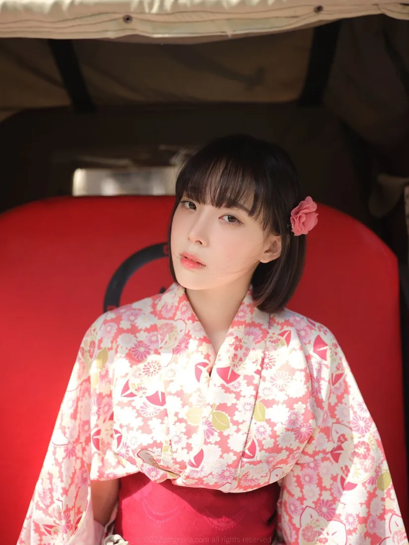 和服少女手机壁纸｜粉色和服背景图片 - 日式写真「哲风壁纸」