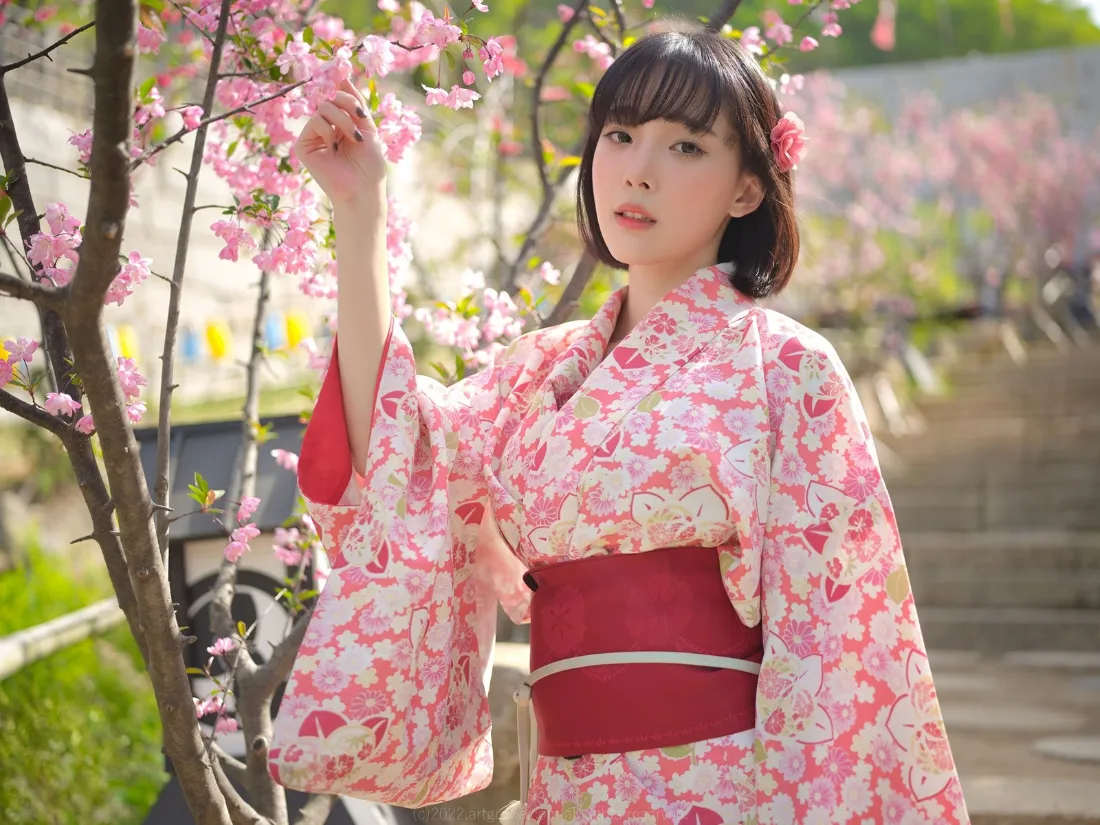 2k和服少女壁纸｜樱花背景图片 - 日式写真「哲风壁纸」