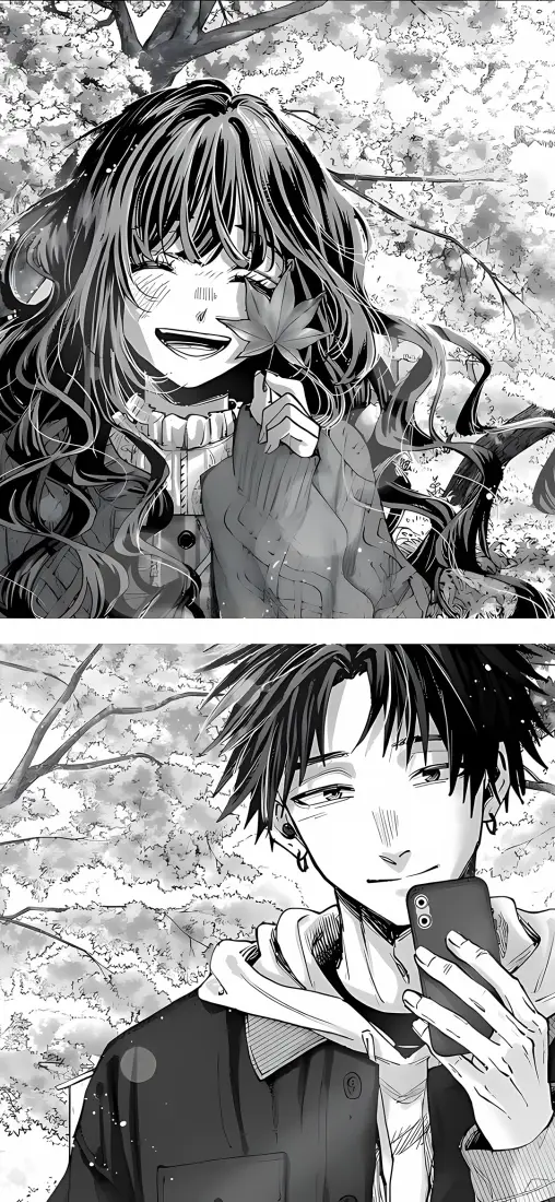 和栗熏子手机壁纸｜凛郎君背景图片 - 黑白漫画雪景「哲风壁纸」