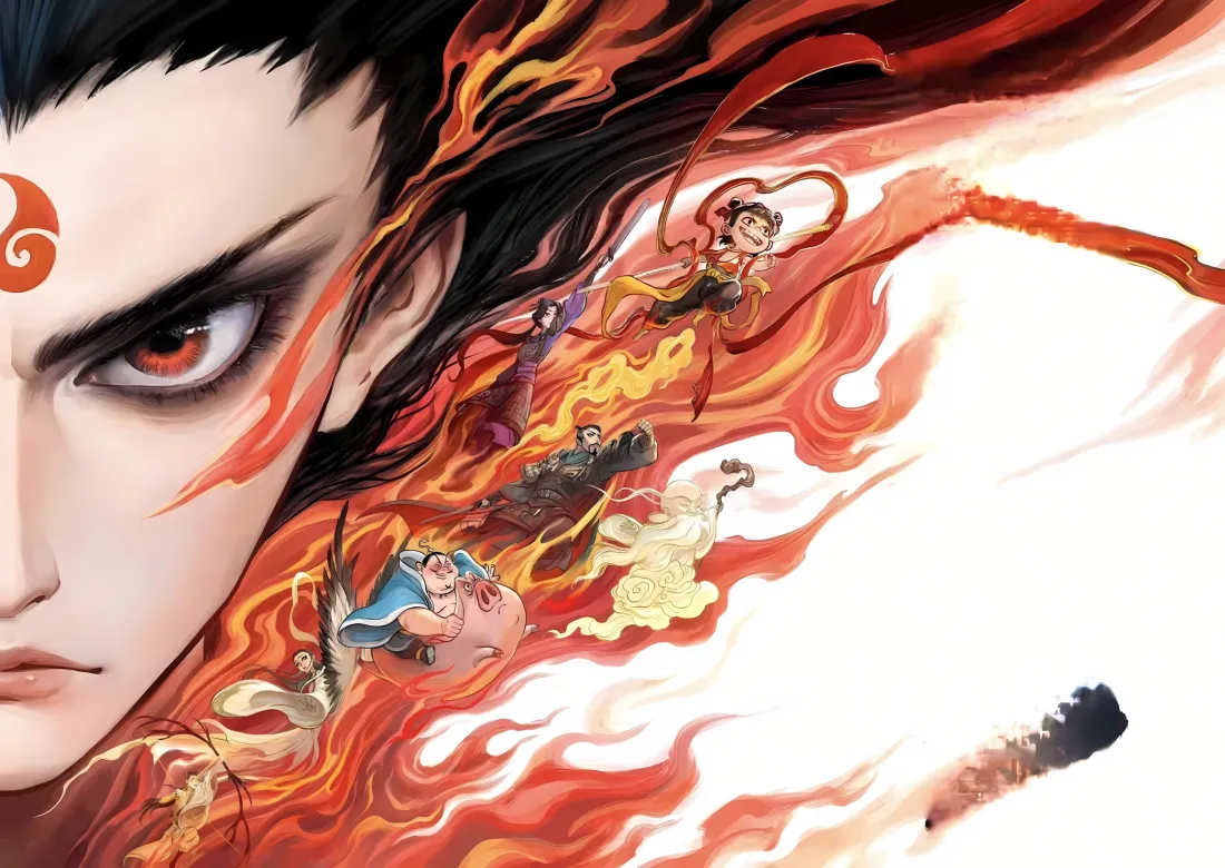 2k哪吒壁纸｜动漫背景图片 - 哪吒2火焰混天绫「哲风壁纸」