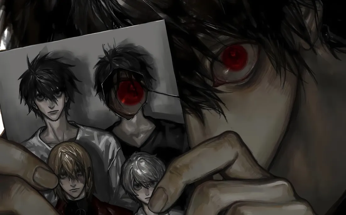 5k死亡笔记壁纸｜暗黑背景图片 - 红眼角色「哲风壁纸」