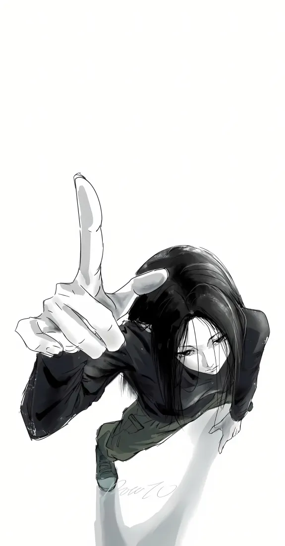 冯宝宝手机壁纸｜黑白插画 - 一人之下「哲风壁纸」