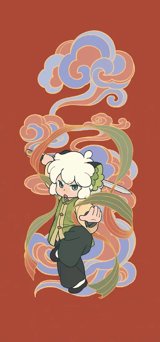 罗小黑战记手机壁纸｜七彩祥云背景 - 罗小黑角色「哲风壁纸」