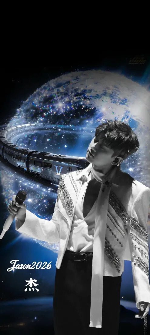 张杰演唱会手机壁纸｜星夜地球背景 - 歌手演出「哲风壁纸」