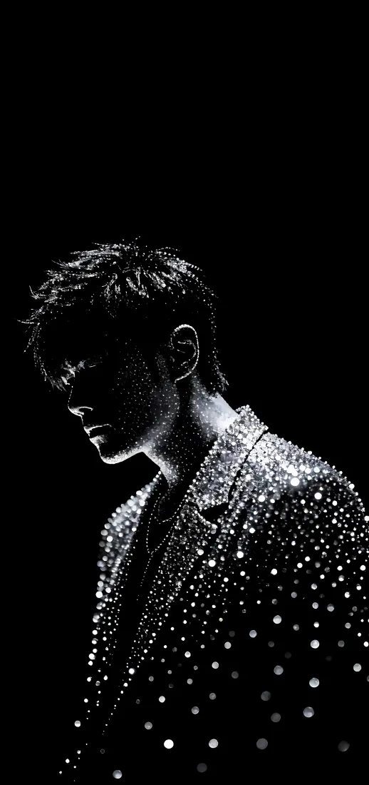 周杰伦手机壁纸｜黑色背景图片 - 钻石亮片服饰「哲风壁纸」
