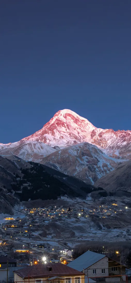 雪山手机壁纸｜自然风景背景图片 - 村庄夜景「哲风壁纸」