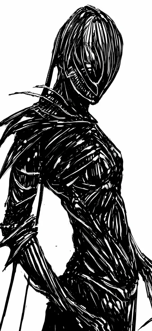 ABARA手机壁纸｜黑奇居子背景图片 - 暗黑插画「哲风壁纸」