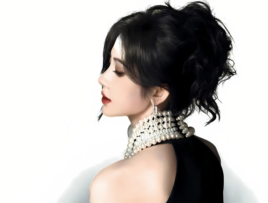 2k鞠婧祎壁纸｜白色背景图片 - 绝美侧颜「哲风壁纸」