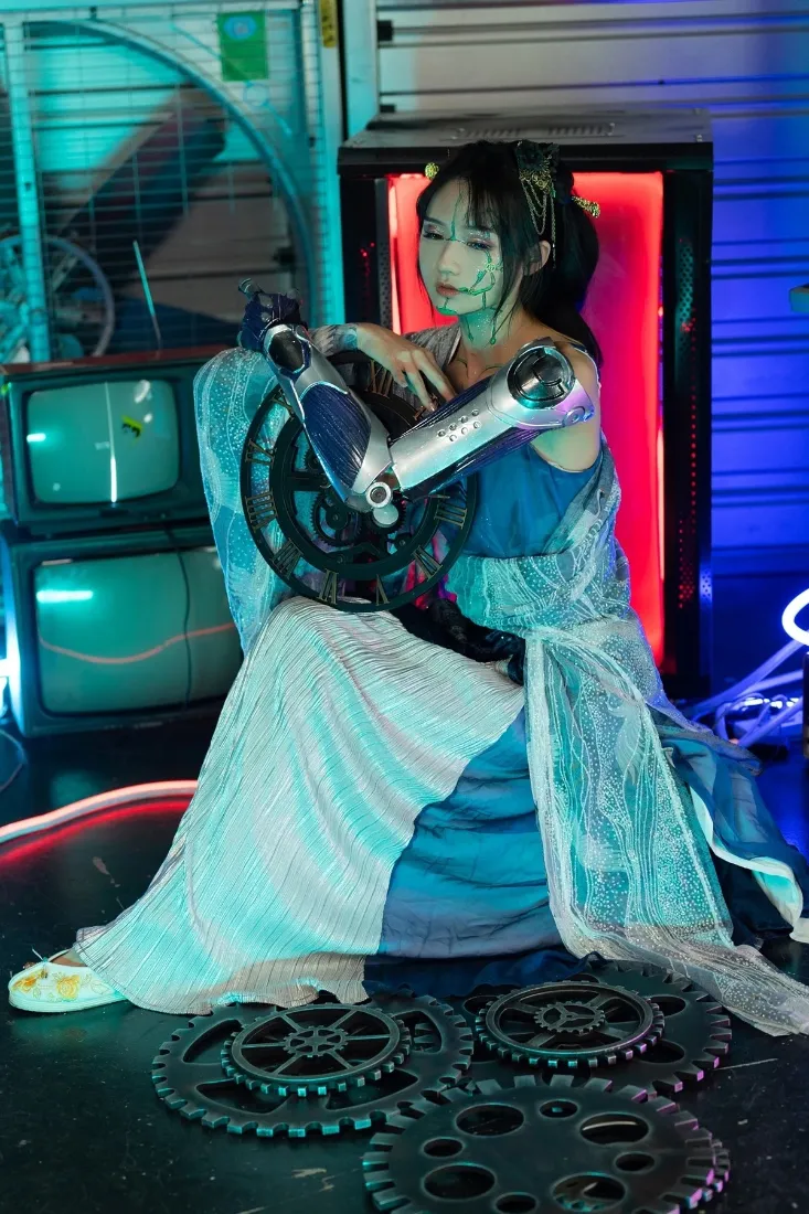 机械姬手机壁纸｜赛博朋克背景图片 - 未来机器齿轮「哲风壁纸」