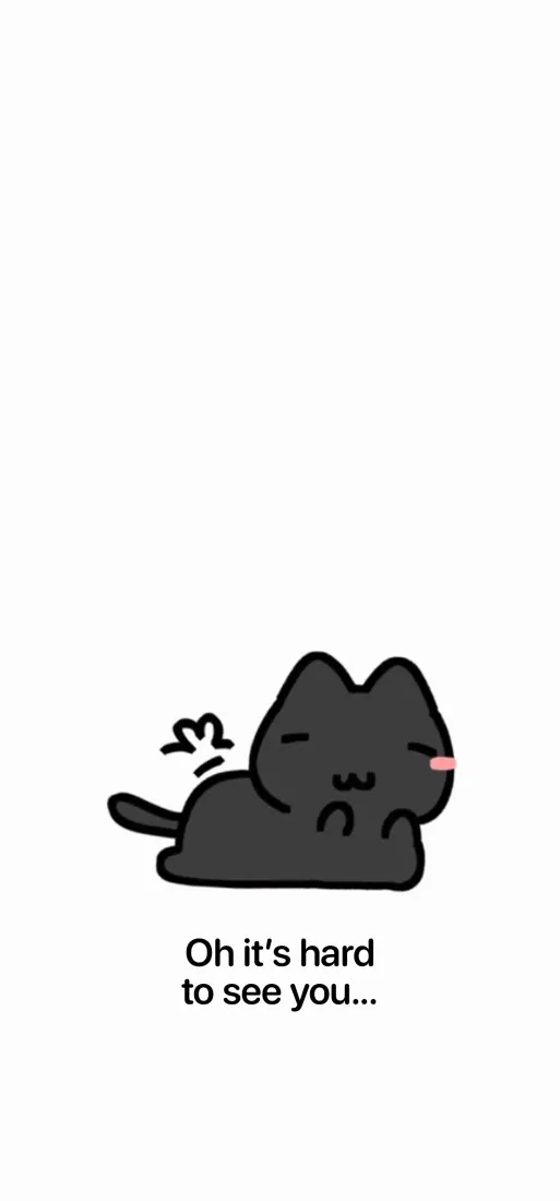 黑色卡通猫手机壁纸｜白色背景图片 - 可爱萌宠「哲风壁纸」